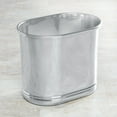 thumbnail image 2 of mDesign Small Metal Oval 2.5 Gallon Bathroom Trash Can Wastebasket Bin - Chrome, 2 of 4