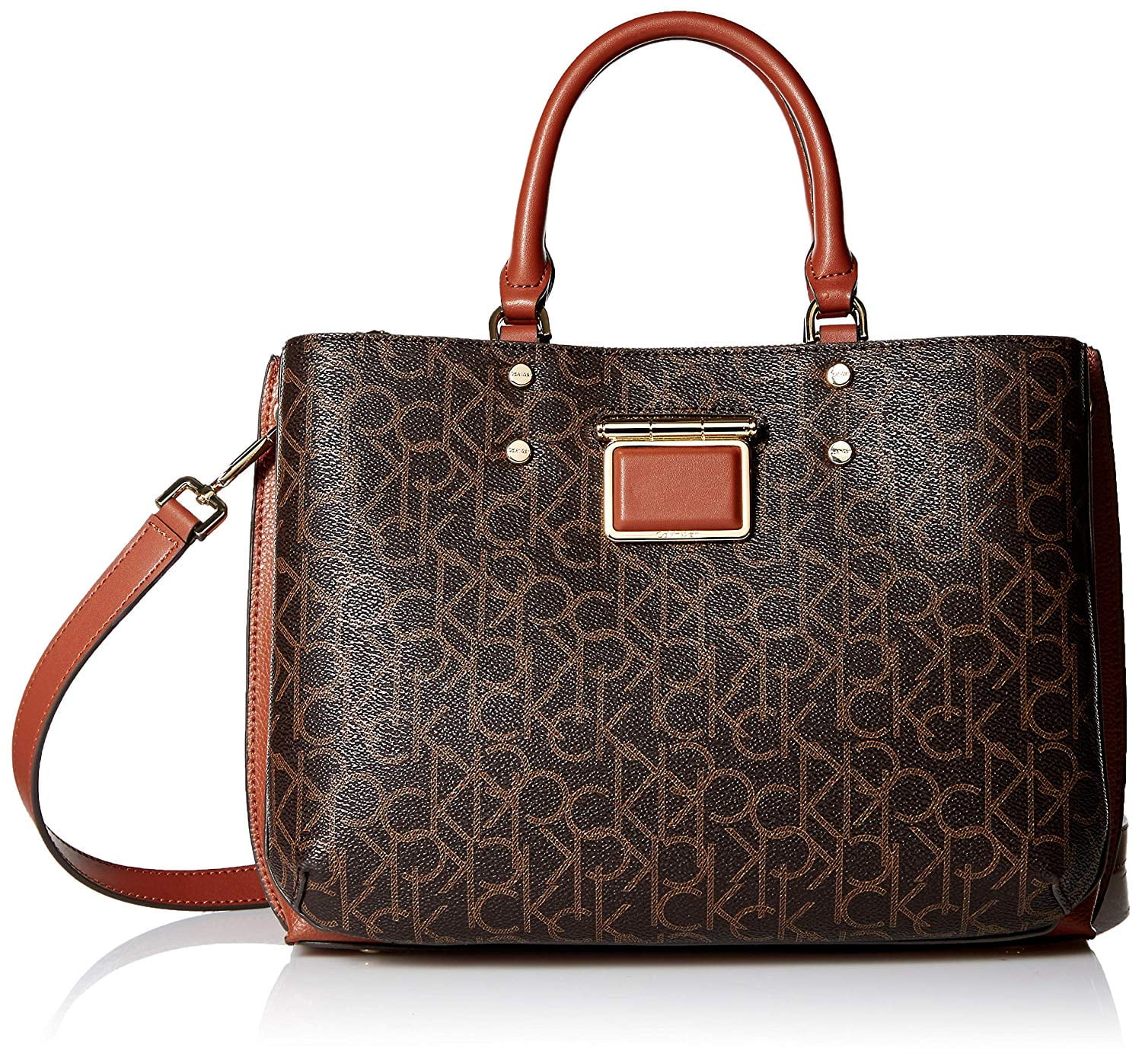 Calvin Klein Calvin Klein Dani Signature Satchel (Brown, One Size)