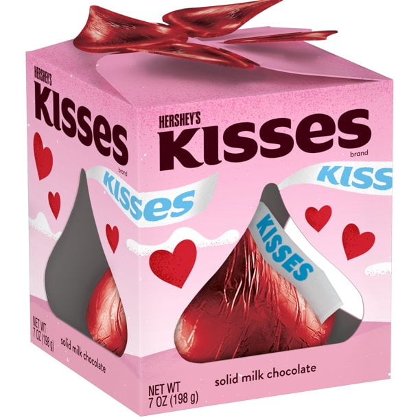 HERSHEY'S, KISSES, Solid Milk Chocolate Candy, Valentine's Day, 7 Oz