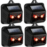 Solar Powered Animal Repeller, Predator Eye Animal Deterrent Devices with Red LED Lights, Coyote Skunk Raccoon Deer Repellent for Chicken Garbage Can Farm Yard Protection 4PACK