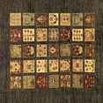 thumbnail image 1 of Ahgly Company Indoor Square Abstract Brown Modern Area Rugs, 7' Square, 1 of 4
