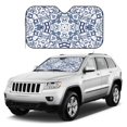thumbnail image 3 of YFYANG Front Windshield Sun Shade, Blue Geometric Art Foldable Car Visor for Cars, Trucks, SUVs, Small, 3 of 9