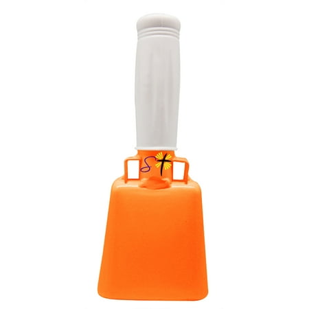 6.1 inch Tennessee Orange Bell White Handle Cowbell with Stick Grip Handle Used for Cheering at Sporting Events - Cow Bell by Stewart Trading™