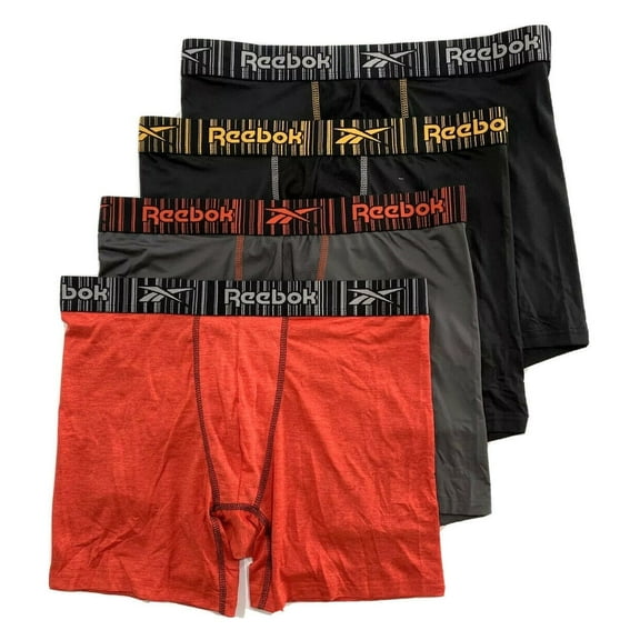 REEBOK MEN'S PACK 4 - 211 P51 UPC ORANGE - XLARGE - UNDERWEAR X4 BOXER BRIEF