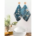 thumbnail image 2 of Blue Wooden Daisy Kitchen Dish Towels for Drying Dishes Set of 4, Vintage Farmhouse Butterfly Flowers Waffle Weave Microfiber Hand Tea Bathroom Towels Quick Dry & Absorbent Towel 12x12, 2 of 7