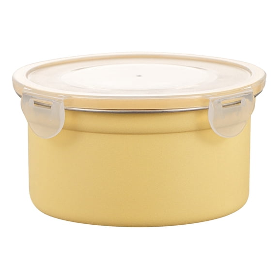 Portable 304 Stainless Round Crisper with Airtight Lid, Leak Proof Food Storage Container for Meal Prep, Office Lunch & Outdoor Picnics, 1 Lunch Box
