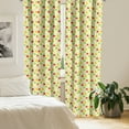 thumbnail image 2 of Ambesonne Fruits Curtains, Retro Country Kitchen, Pair of 28"x63", Green Red Yellow, 2 of 5