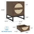 thumbnail image 6 of Topcobe 1 Pieces Modern 2 Drawer Nightstand for Home Office Small Spaces, Home Decor Minimalist Lamp Table for Bedroom Living Room, Easy Assembly Bedside Table Set for Sofa Couch, Brown, 6 of 15