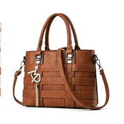 Gououd Designer Handbag for Women Ladies Handbags PU Leather Weave Shoulder Bag Women Top-Handle Purse