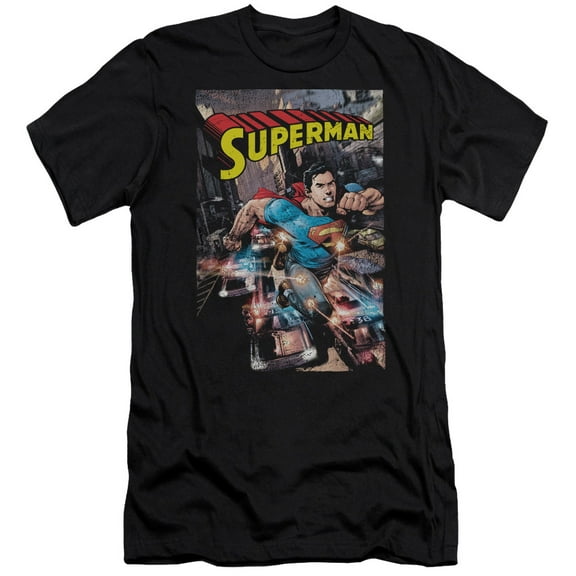 Superman - Action One - Premium Slim Fit Short Sleeve Shirt - X-Large
