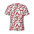 thumbnail image 6 of Vsdgher Cherry_1 Print Men's Dry Fit Mesh Athletic Shirts Moisture Wicking Tennis T-Shirt Tops, 6 of 9