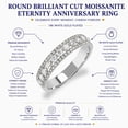 thumbnail image 4 of JeenMata Double Pave - 0.75 Carat Round Brilliant Cut Moissanite - Eternity Anniversary Ring - 18K Black Gold Plating for Women, 4 of 11