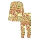 thumbnail image 4 of Conjunto de pijama con estampado integral de fondo de pizza para mujer, 4 of 4