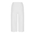 thumbnail image 3 of Jalioing Womens Capris Fashion Ruffle Bottom Elastic Waist Cropped Pants Summer Casual Plain Capri Pants with Pocket, 3 of 6