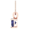 thumbnail image 4 of 0.5 ct Brilliant Heart Cut Solitaire Simulated Tanzanite 14k Rose Gold Pendant with 18" Chain, 4 of 4