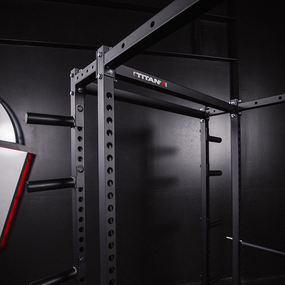 Titan Fitness T-2 Series Power Rack Extension Kit, Black 83" Height x 10" Depth, 2x2 12-Gauge Steel Uprights, Bolt-Together Rack Expansion for Home Gym with Weight Plate Holders