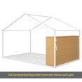 thumbnail image 3 of Full Size Metal Bed House Bed Frame with Shelves and Lights, White, 3 of 13