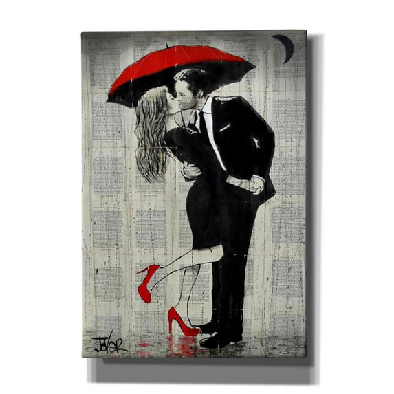 Epic Graffiti 'The Kissing Rain' by Loui Jover, Canvas Wall Art, 18"x26"