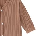 thumbnail image 5 of BLVB Newborn Baby Clothes Unisex Boys Girls Romper Long Sleeve Knit Ribbed Button Jumpsuit Footed Outfit(Brown,0-6 Months), 5 of 5