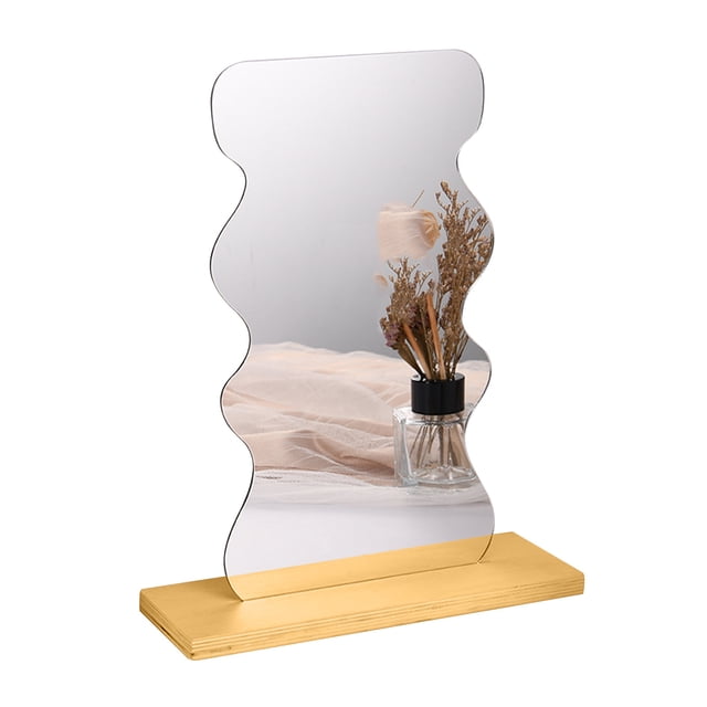 Pompotops Fashion Irregular Acrylic Mirror Desktop Desktop Makeup Mirror Clearance
