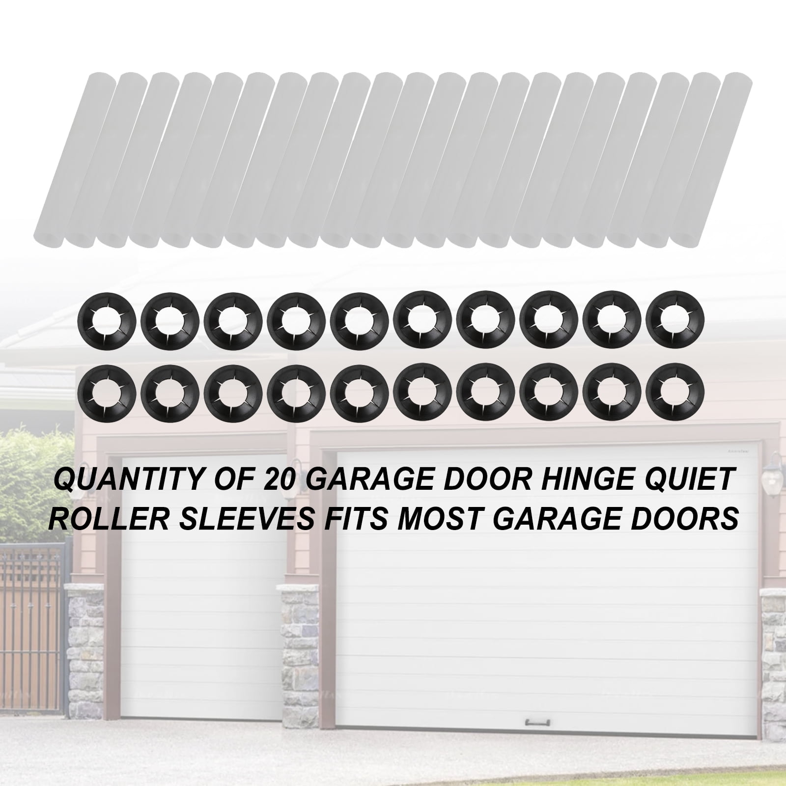 Quantity Of 20 Garage Door Hinge Quiet Roller Sleeves Fits Most Garage