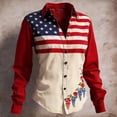 thumbnail image 2 of Women's Blouses & Button-Down Shirts Casual Patriotic American Flag 250Th Anniversary Blouse Summer Tops, 2 of 3