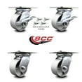 thumbnail image 2 of 4 Inch Semi Steel Caster Set with Roller Bearing 4 Swivel Lock and 2 Brake SCC, 2 of 2