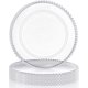 thumbnail image 1 of Paquete de 6 platos de carga transparentes a granel de plástico redondo de 13 pulgadas, para cena, de grano esmerilado, platos decorativos de servicio para bodas, fiestas, eventos de hogar, 1 of 14