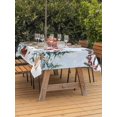 thumbnail image 3 of Outdoor Table Cloth with Umbrella Hole and Zipper, Blue Snowman Christmas Waterproof Rectangle Tablecloth 54"x80", Xmas Tree Branch Birds Washable Table Cover for Outside Party Patio Picnic, 3 of 8