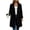 Black, variant on Staron Winter Coats for Women Wool Blend Pea Coat Collared Long Sleeve Button Down Casual Loose Fall Jacket Army Green L