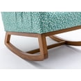 thumbnail image 6 of Polyester Fabric Rocking Chair with Side Pocket Mid-Century Modern Nursery Rocking Armchair Upholstered Tall Back Accent Glider Rocker for Living Room(Leopard Teal), 6 of 8