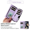 thumbnail image 4 of Furiet Argyle Wallet Case for Motorola Edge 5G 2024 with Wrist Strap Shoulder Strap Card Slot Zipper Purse Luxury PU Leather Stand Checkered Cell Phone Cover for Moto Edge2024 Women Girls Purple, 4 of 8