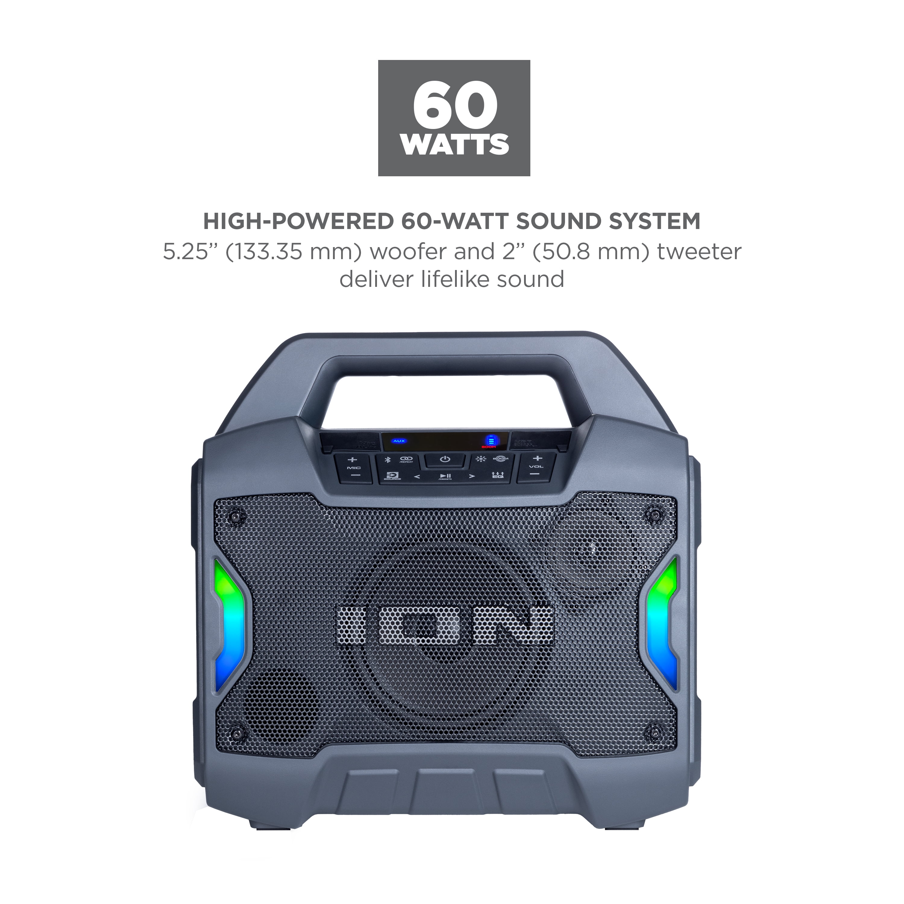 ION Audio Game Day Primetime Portable Rechargeable Speaker with Lights  (图3)