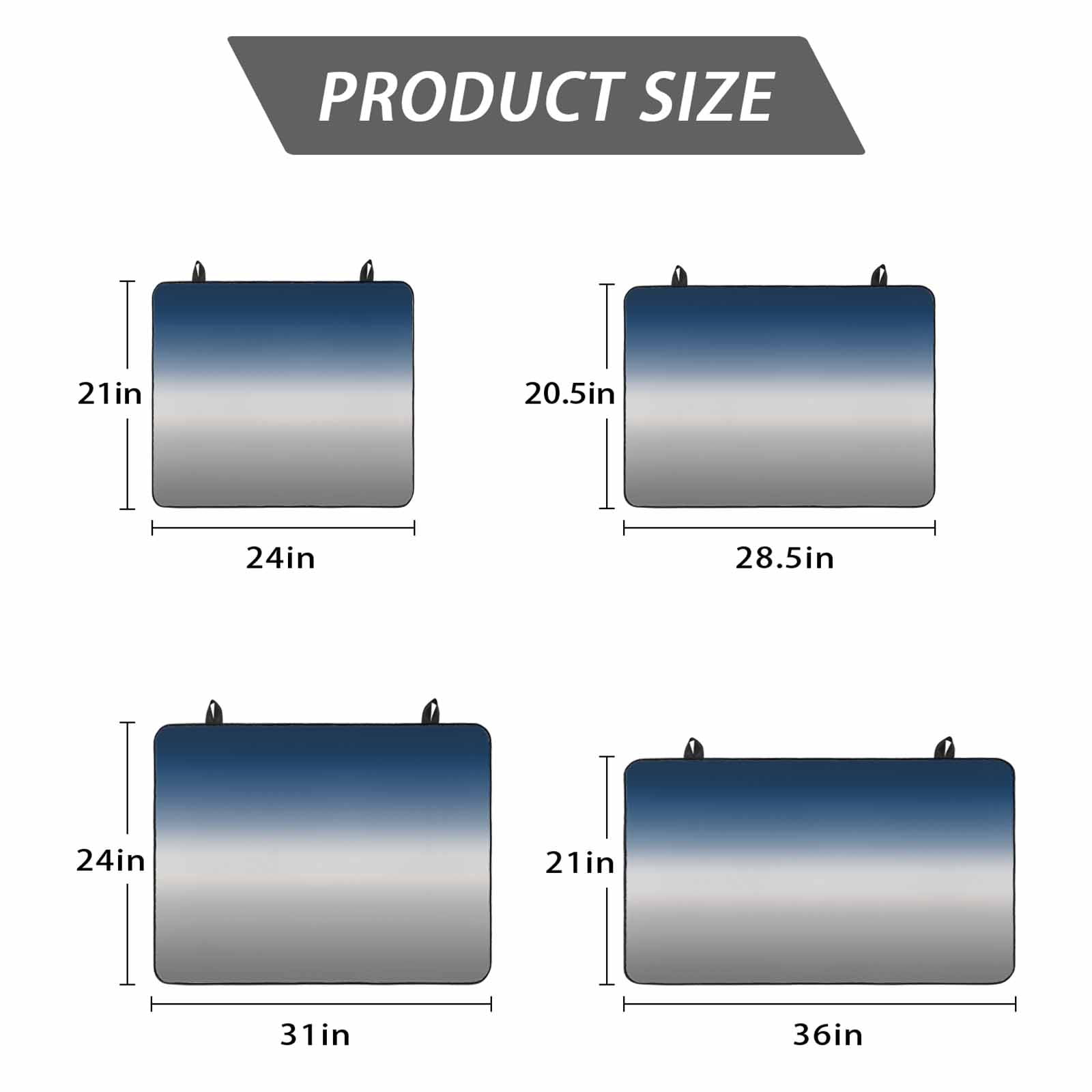 Navy Blue Gray Ombre Stove Top Cover for Electric Stove, Heat-proof & Non Slip Glass Top Stove Cover Protector, Modern Gradient Abstract Art Kitchen Flat Cooktop Rubber Mat 24x21 Inches