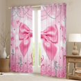 thumbnail image 2 of Erosebridal Pink Cute Bowknot Kids Black Out Curtains,Ballet Girls Silhouette Curtains Pack of 2 (42x63 Each), 2 of 7