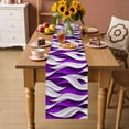 thumbnail image 2 of Purple White Moire Table Runner 72 Inches Long Farmhouse Dress Scarves, Modern Abstract Art Dining Tablerunner for Coffee Table/Kitchen Island/Party Décor, 13" x 72", 2 of 8