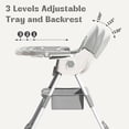 thumbnail image 2 of JieC Baby High Chair, 4 in 1 Convertible Highchair for Babies & Toddlers, Double Tray Dining Chair with 5-Point Harness & Silent Wheel,Gray, 2 of 12