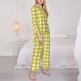 thumbnail image 3 of Sikiie Yellow Checkboard Women's Long-Sleeve Shirt and Full-Length Bottom Pajama Set (s-xxl)-Large, 3 of 7