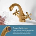 thumbnail image 4 of Retro Bathroom Sink Faucet Brushed Basin Mixer Tap, Double Handle Bathroom Faucet, Antique Brass Basin Faucet, Vintage Basin Sink Faucet (Hoses Not In, 4 of 4