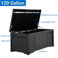 thumbnail image 3 of Dextrus Classic Outdoor Lockable 120 Gallon Resin Deck Box, Black, 3 of 6