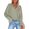 thumbnail image 1 of Ichuanyi liquidación de la moda femenina linterna en v alglana de cuello en v estampado de la camisa casual de la camisa casual ICHUANYI WER202308240627, 1 of 6