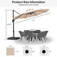thumbnail image 6 of PURPLE LEAF 11 Ft Cantilever Umbrella Round Outdoor Patio Umbrella Large Offset Hanging Umbrella Aluminum Umbrella with 360°Rotation Adjustable Garden Pool Umbrella,Beige, 6 of 12