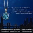 thumbnail image 2 of Gem Stone King 14K Yellow Gold London Blue Topaz Pendant Necklace | 3.00 Cttw | Gemstone November Birthstone | Oval 10X8MM | Gold Necklace for Women | With 18 inch Gold Chain, 2 of 6