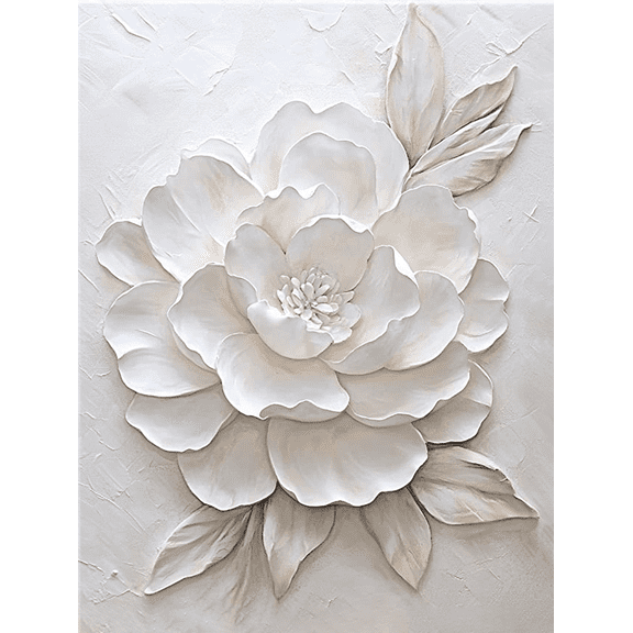 White Flower Decorative Painting/Canvas Art, Perfect for Living Room, Bedroom, Dining Room, Office, Kitchen, Exquisite Floral Artwork.