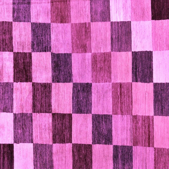 Ahgly Company Indoor Square Checkered Purple Modern Area Rugs, 6' Square