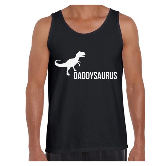 Awkward Styles Men's Daddysaurus Cute Father`s Graphic Tank Tops Daddy Saurus