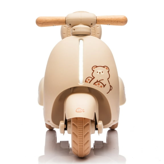 12V Kids Ride On Electric Motorcycle,Toddler Scooter W/Parents Control,Three-Wheel Stable Design,Special Wooden Handle,Smoother Output and Slow Start&Stop,More Suitable For 1-3 Years BABY's