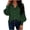 Green, variant on Staron Women's Short Sleeve Blouse Casual Button Down Shirt Solid Color Puff Sleeve Fashion Top, White S