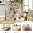 thumbnail image 3 of Modern Pink Floral Accent Chairs Set of 2 Upholstered Living Room Armchairs, 3 of 9