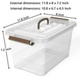 thumbnail image 2 of Caja de almacenamiento transparente de 7 cuartos de galón, caja de plástico apilable con mango y tapa café, multiusos, 7 litros, 2 of 7